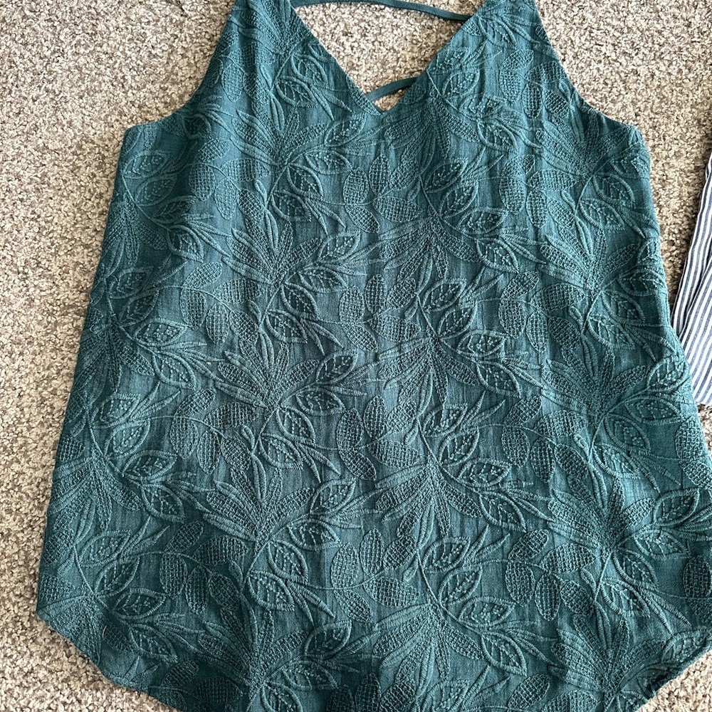 Green Textured Women's Top